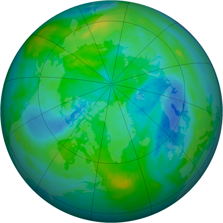 Arctic ozone map for 21 September 1998